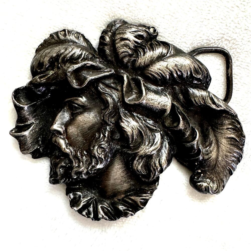 Vintage 70s Bergamot Brassworks Pirate Spaniard Hamlet Swashbuckler Belt Buckle